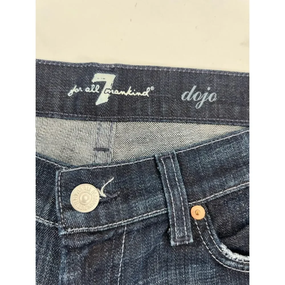 7 for all‎ mankind dojo dark wash long inseam jeans sz 31